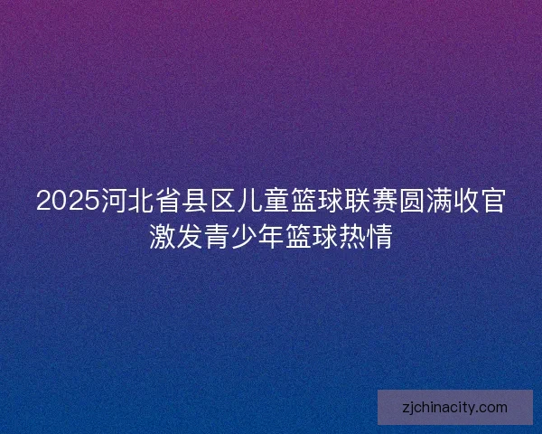 2025河北省县区儿童篮球联赛圆满收官激发青少年篮球热情