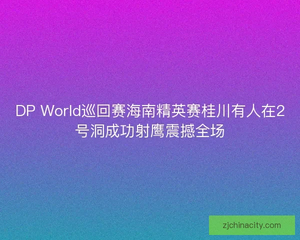 DP World巡回赛海南精英赛桂川有人在2号洞成功射鹰震撼全场