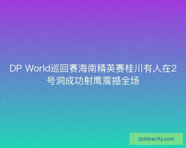 DP World巡回赛海南精英赛桂川有人在2号洞成功射鹰震撼全场 DP World巡回赛海南精英赛桂川有人在2号洞成功射鹰震撼全场